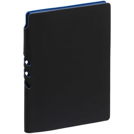 Ежедневник Flexpen Black, недатированный, черный с синим купить с нанесением логотипа оптом на заказ в интернет-магазине Санкт-Петербург