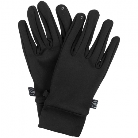 Перчатки Knitted Touch, черные купить с нанесением логотипа оптом на заказ в интернет-магазине Санкт-Петербург