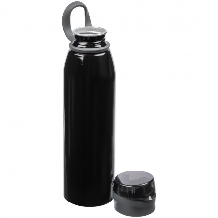 Спортивная бутылка для воды Korver, черная, уценка купить с нанесением логотипа оптом на заказ в интернет-магазине Санкт-Петербург