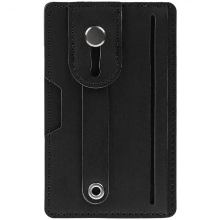 Чехол для карт на телефон Frank с RFID-защитой, черный купить с нанесением логотипа оптом на заказ в интернет-магазине Санкт-Петербург