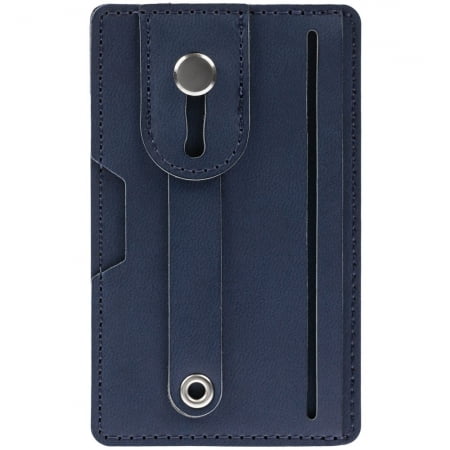 Чехол для карт на телефон Frank с RFID-защитой, синий купить с нанесением логотипа оптом на заказ в интернет-магазине Санкт-Петербург