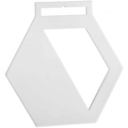 Медаль Steel Hexa, белая купить с нанесением логотипа оптом на заказ в интернет-магазине Санкт-Петербург
