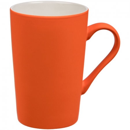 Кружка Best Noon c покрытием софт-тач, оранжевая купить с нанесением логотипа оптом на заказ в интернет-магазине Санкт-Петербург