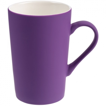 Кружка Best Noon c покрытием софт-тач, фиолетовая купить с нанесением логотипа оптом на заказ в интернет-магазине Санкт-Петербург