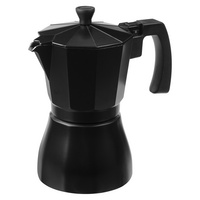 Гейзерная кофеварка Siena, черная купить с нанесением логотипа оптом на заказ в интернет-магазине Санкт-Петербург
