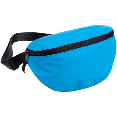 Поясная сумка Manifest Color из светоотражающей ткани, синяя купить с нанесением логотипа оптом на заказ в интернет-магазине Санкт-Петербург