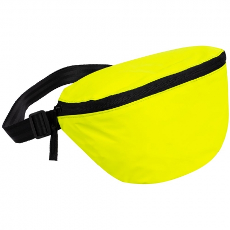 Поясная сумка Manifest Color из светоотражающей ткани, неон-желтая купить с нанесением логотипа оптом на заказ в интернет-магазине Санкт-Петербург