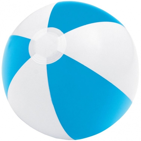 Надувной пляжный мяч Cruise, голубой с белым купить с нанесением логотипа оптом на заказ в интернет-магазине Санкт-Петербург