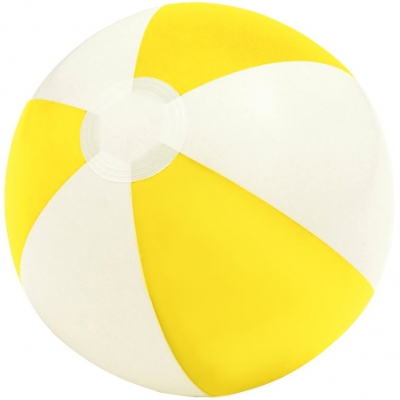 Надувной пляжный мяч Cruise, желтый с белым купить с нанесением логотипа оптом на заказ в интернет-магазине Санкт-Петербург