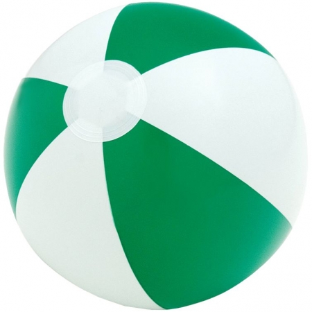 Надувной пляжный мяч Cruise, зеленый с белым купить с нанесением логотипа оптом на заказ в интернет-магазине Санкт-Петербург