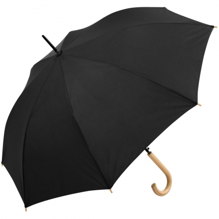 Зонт-трость OkoBrella, черный купить с нанесением логотипа оптом на заказ в интернет-магазине Санкт-Петербург