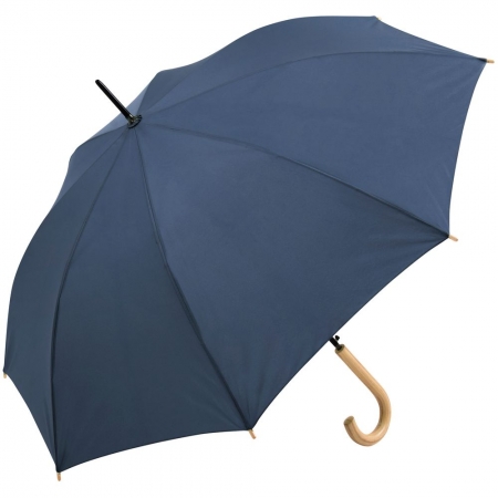Зонт-трость OkoBrella, темно-синий купить с нанесением логотипа оптом на заказ в интернет-магазине Санкт-Петербург