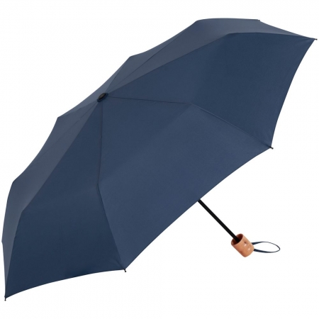 Зонт складной OkoBrella, темно-синий купить с нанесением логотипа оптом на заказ в интернет-магазине Санкт-Петербург