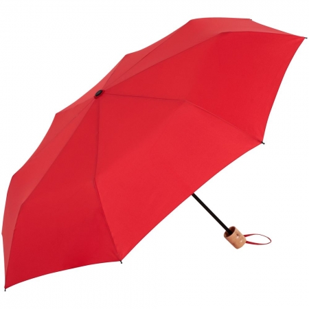Зонт складной OkoBrella, красный купить с нанесением логотипа оптом на заказ в интернет-магазине Санкт-Петербург