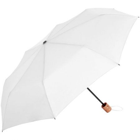Зонт складной OkoBrella, белый купить с нанесением логотипа оптом на заказ в интернет-магазине Санкт-Петербург