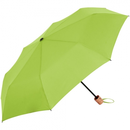 Зонт складной OkoBrella, зеленое яблоко купить с нанесением логотипа оптом на заказ в интернет-магазине Санкт-Петербург