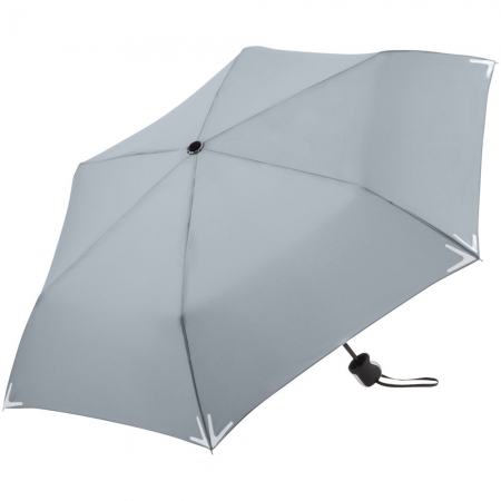 Зонт складной Safebrella, серый купить с нанесением логотипа оптом на заказ в интернет-магазине Санкт-Петербург