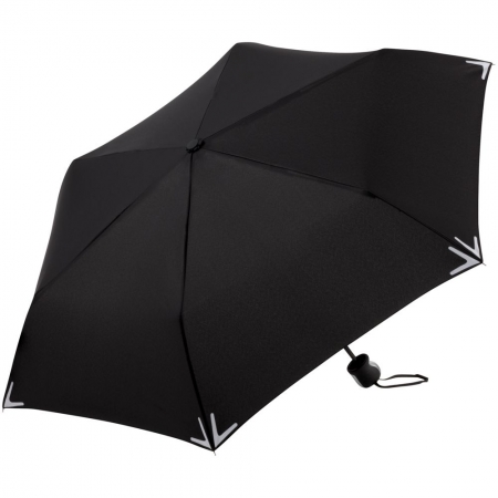 Зонт складной Safebrella, черный купить с нанесением логотипа оптом на заказ в интернет-магазине Санкт-Петербург