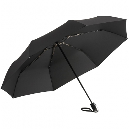 Зонт складной Steel, черный купить с нанесением логотипа оптом на заказ в интернет-магазине Санкт-Петербург