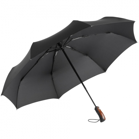 Зонт складной Stormmaster, черный купить с нанесением логотипа оптом на заказ в интернет-магазине Санкт-Петербург