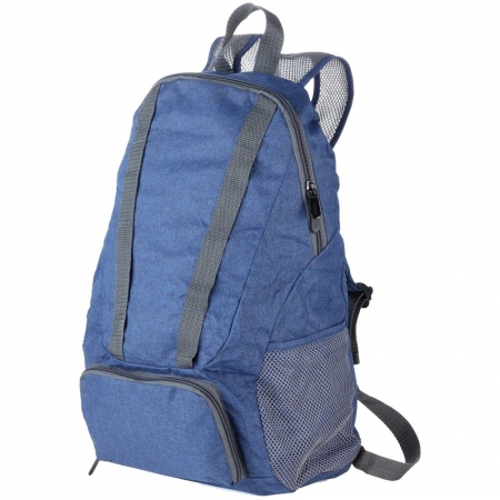 Складной рюкзак Bagpack, синий купить с нанесением логотипа оптом на заказ в интернет-магазине Санкт-Петербург