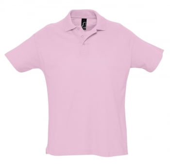 Рубашка поло мужская SUMMER 170, розовая купить с нанесением логотипа оптом на заказ в интернет-магазине Санкт-Петербург