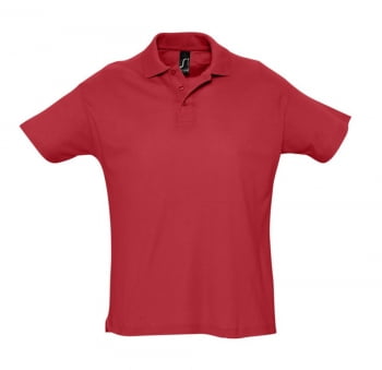 Рубашка поло мужская SUMMER 170, красная купить с нанесением логотипа оптом на заказ в интернет-магазине Санкт-Петербург