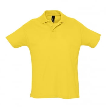 Рубашка поло мужская SUMMER 170, желтая купить с нанесением логотипа оптом на заказ в интернет-магазине Санкт-Петербург
