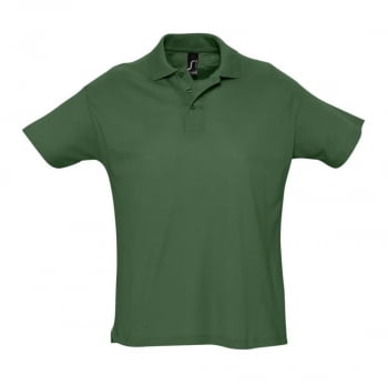 Рубашка поло мужская SUMMER 170, темно-зеленая купить с нанесением логотипа оптом на заказ в интернет-магазине Санкт-Петербург