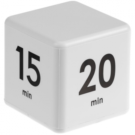 Кубик-таймер Timekeeper, белый купить с нанесением логотипа оптом на заказ в интернет-магазине Санкт-Петербург