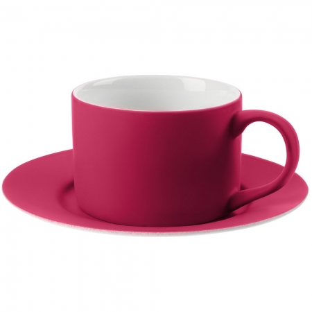 Чайная пара Best Morning, ярко-розовая (фуксия) купить с нанесением логотипа оптом на заказ в интернет-магазине Санкт-Петербург