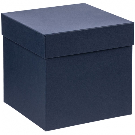 Коробка Cube M, синяя купить с нанесением логотипа оптом на заказ в интернет-магазине Санкт-Петербург
