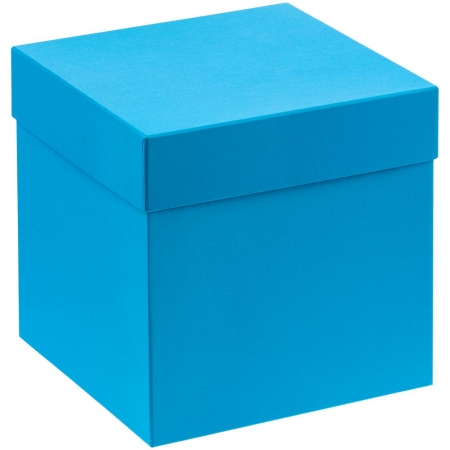 Коробка Cube S, голубая купить с нанесением логотипа оптом на заказ в интернет-магазине Санкт-Петербург
