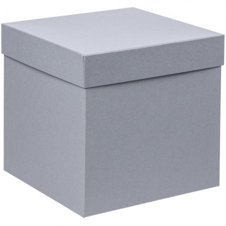 Коробка Cube L, серая купить с нанесением логотипа оптом на заказ в интернет-магазине Санкт-Петербург