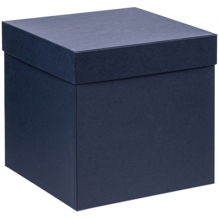 Коробка Cube L, синяя купить с нанесением логотипа оптом на заказ в интернет-магазине Санкт-Петербург