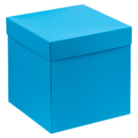 Коробка Cube L, голубая купить с нанесением логотипа оптом на заказ в интернет-магазине Санкт-Петербург