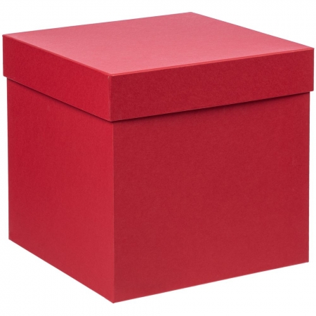 Коробка Cube L, красная купить с нанесением логотипа оптом на заказ в интернет-магазине Санкт-Петербург