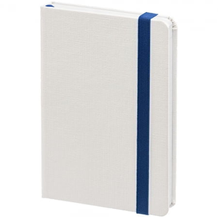 Блокнот Tex Mini, белый с синим купить с нанесением логотипа оптом на заказ в интернет-магазине Санкт-Петербург