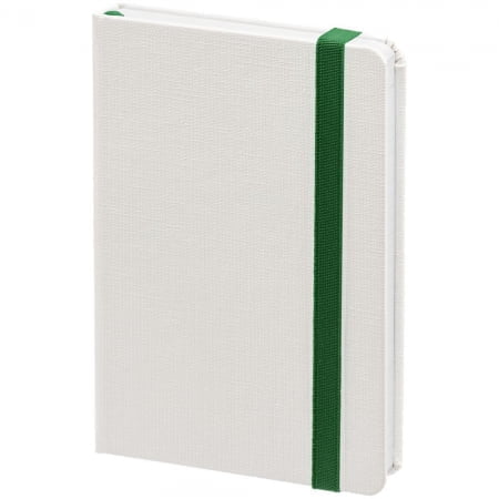 Блокнот Tex Mini, белый с зеленым купить с нанесением логотипа оптом на заказ в интернет-магазине Санкт-Петербург