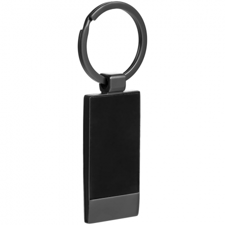 Брелок Gun Metal Rectangle ver.2, графитовый купить с нанесением логотипа оптом на заказ в интернет-магазине Санкт-Петербург