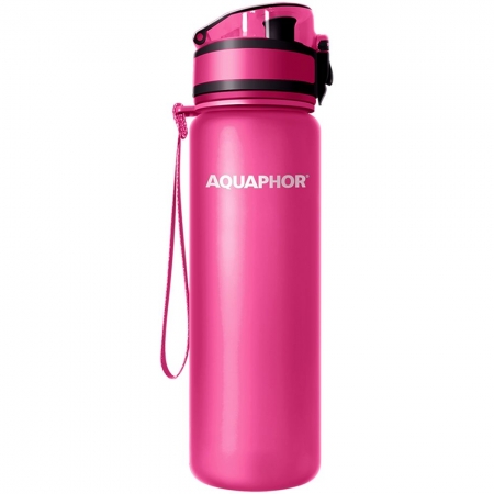 Бутылка с фильтром «Аквафор Сити», ярко-розовая (фуксия) купить с нанесением логотипа оптом на заказ в интернет-магазине Санкт-Петербург