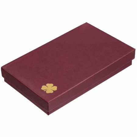 Коробка Good Luck, большая, бордовая купить с нанесением логотипа оптом на заказ в интернет-магазине Санкт-Петербург