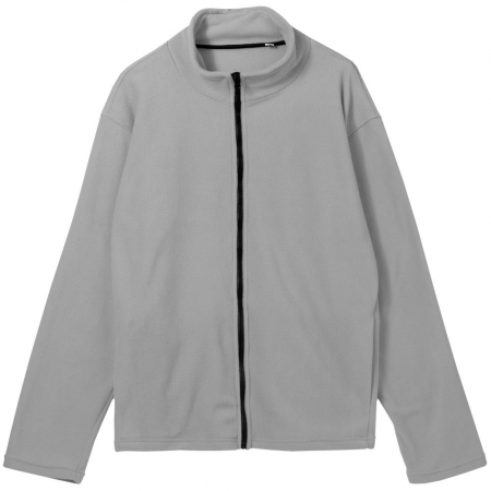 Куртка флисовая унисекс Manakin, серая купить с нанесением логотипа оптом на заказ в интернет-магазине Санкт-Петербург