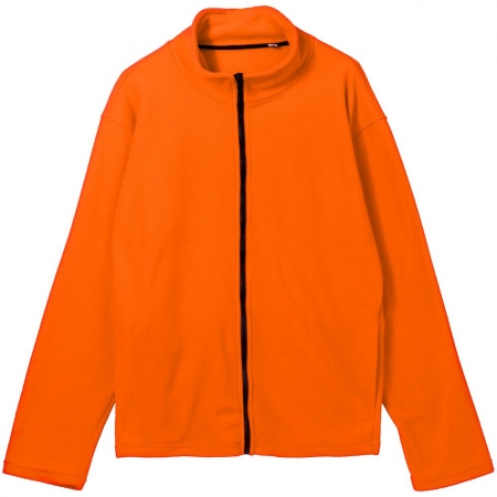 Куртка флисовая унисекс Manakin, оранжевая купить с нанесением логотипа оптом на заказ в интернет-магазине Санкт-Петербург