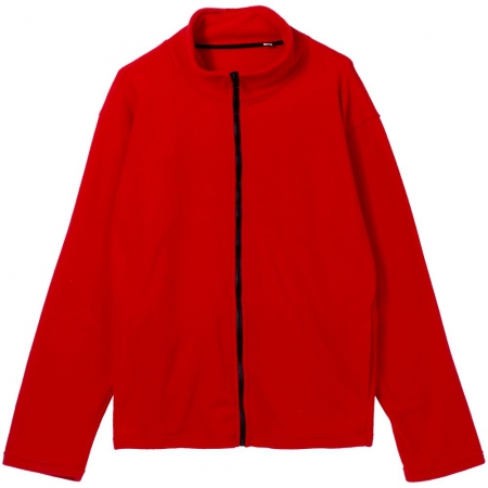 Куртка флисовая унисекс Manakin, красная купить с нанесением логотипа оптом на заказ в интернет-магазине Санкт-Петербург