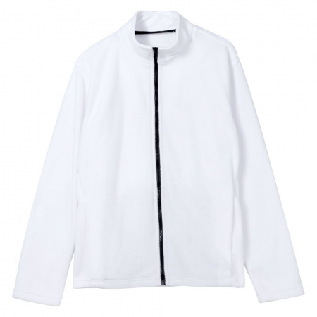 Куртка флисовая унисекс Manakin, белая купить с нанесением логотипа оптом на заказ в интернет-магазине Санкт-Петербург