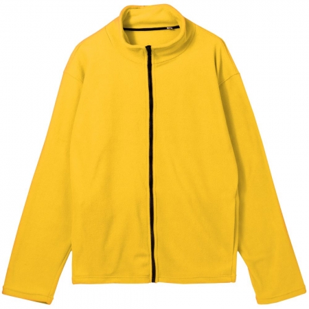 Куртка флисовая унисекс Manakin, желтая купить с нанесением логотипа оптом на заказ в интернет-магазине Санкт-Петербург