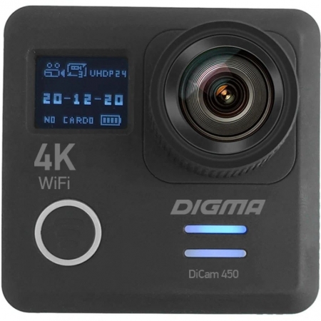 Экшн-камера Digma DiCam 450, черная купить с нанесением логотипа оптом на заказ в интернет-магазине Санкт-Петербург