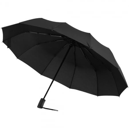 Зонт складной Fiber Magic Major с кейсом, черный купить с нанесением логотипа оптом на заказ в интернет-магазине Санкт-Петербург