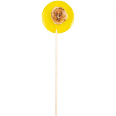 Леденец Lollifruit, желтый с бананом купить с нанесением логотипа оптом на заказ в интернет-магазине Санкт-Петербург
